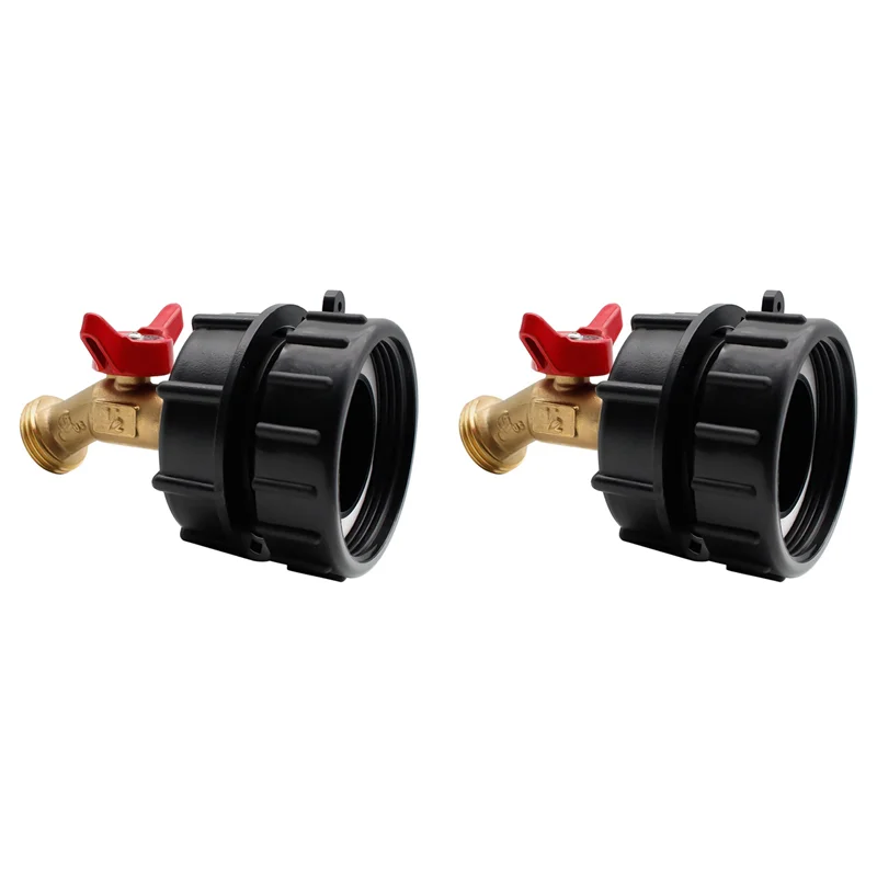 

ABRU-2X IBC Tote Fitting, 275-330 Gallon IBC Tote Tank Адаптер Точечный клапан с тонкой резьбой, Бессвинцовый латунный шланг, инструмент для клапана