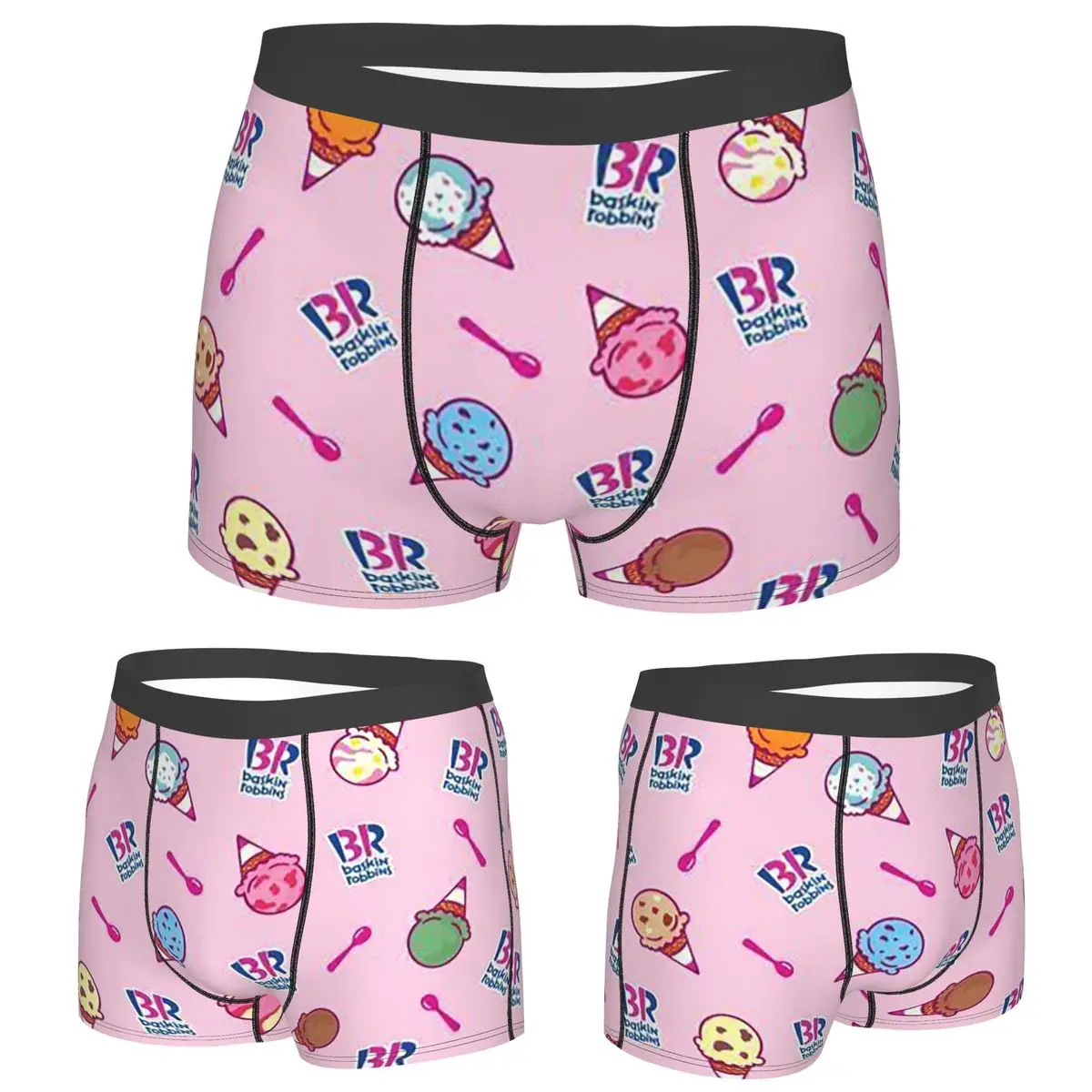 

Трусы-боксеры, шорты Baskin Robbins, трусики с мороженым, мужское удобное нижнее белье для мужчин, подарки бойфренду