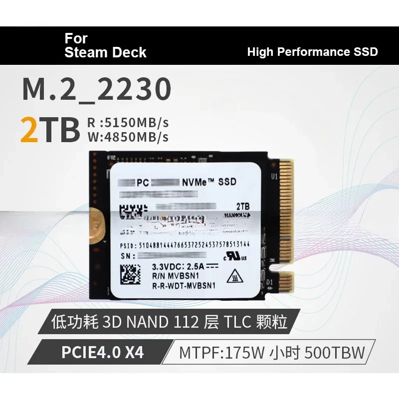 SN740 M.2 nvme 2230 SteamDeck expands 1T/2T SSD 2025