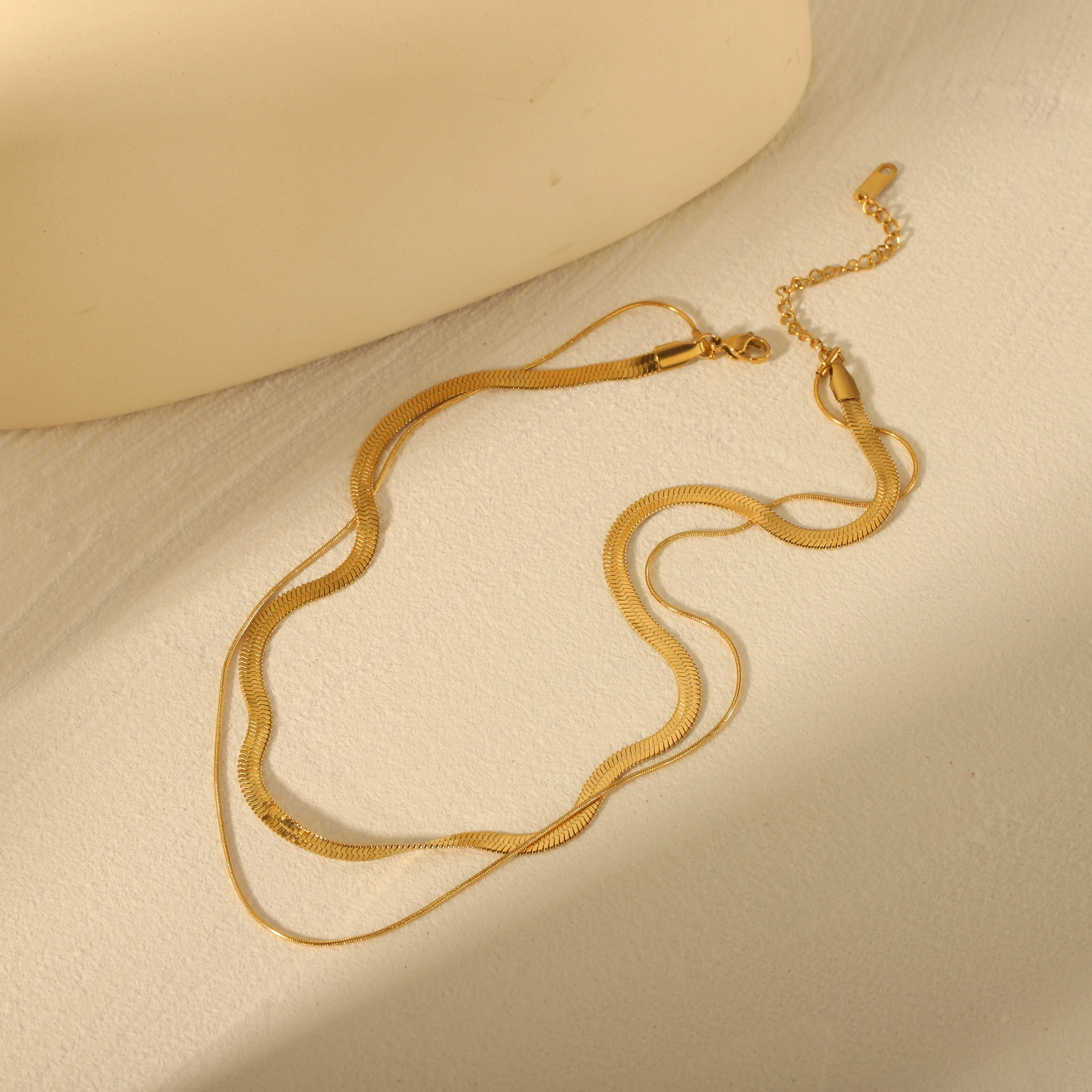 

Huang Chao Fashionable Stainless Steel Snake Chain Women Layered Necklace New Men Gold Necklace Simple And Popular Jewelry Gift