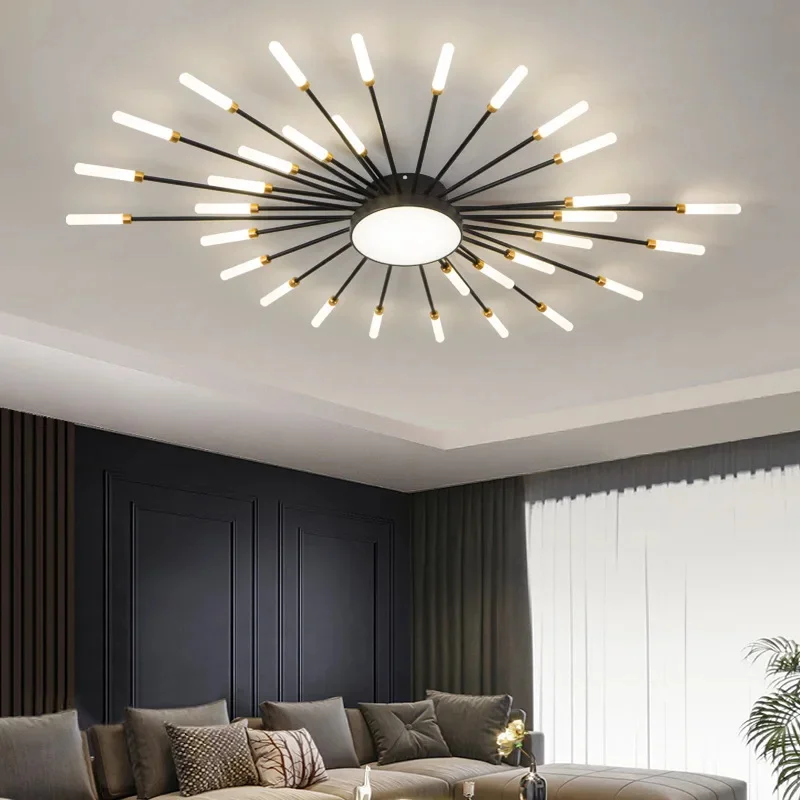 Modern Designer Led Ceiling Lamp Living Room Dining Lamp Hanging Home Interior Bedroom Lustre Creative Fireworks Art Lighting