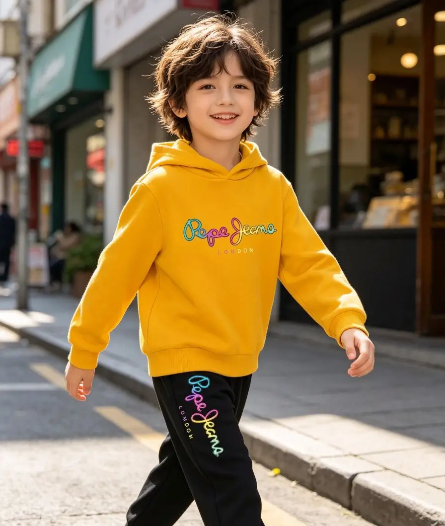 New Children's Sports Outfit Set - Brand Clothing, Featuring a Hooded Top and Pants, Suitable for Boys and Girls Aged 3 to 13