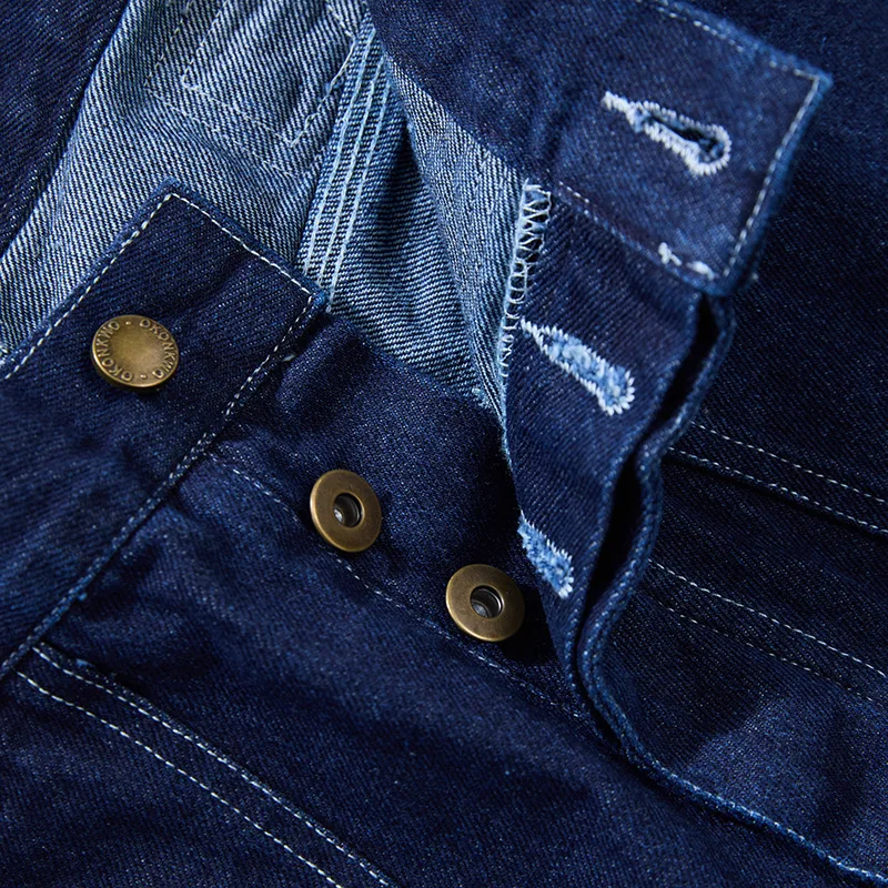 Amekaji White 100% Cotton Denim Jeans American Vintage Casual WABASH Outdoor Striped Multi-Pocket Denim Cargo Pants OKONKWO