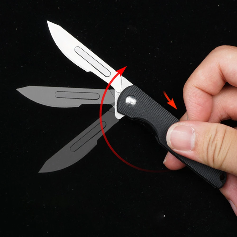 Imagem -04 - Mini Faca Utilitário Abs Lidar com Dobrável Bisturi Edc Rápida Aberta Emergência Médica Faca Chaveiro Unpacking Bolso Faca Caixa Cortador