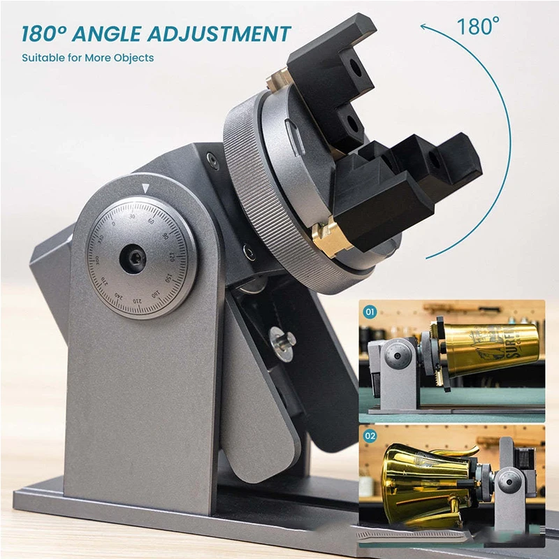 R1 Pro Automatic Multi-Mode Aluminum Chuck Adjustable Irregular Cylinder Rotary Device For Laser Engraving Machine