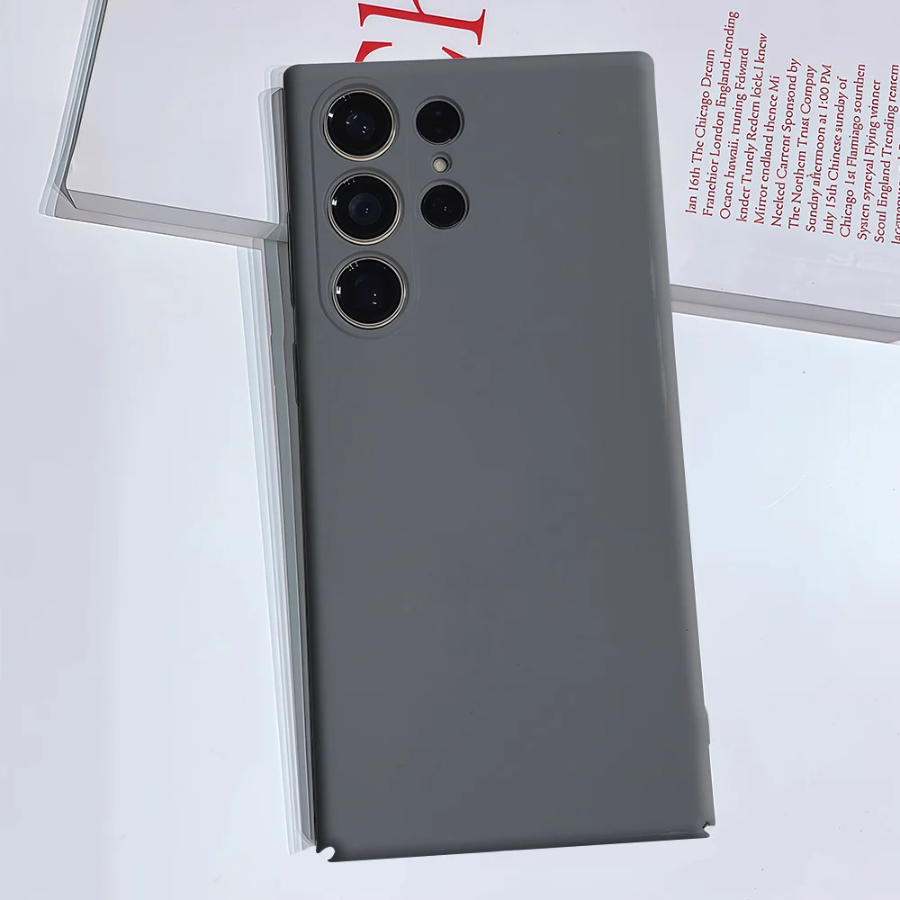 grey Phone Case for Samsung Galaxy S26 S25 S24 S23 Ultra Plus Luxury Double-layer anti-fall Back Cover