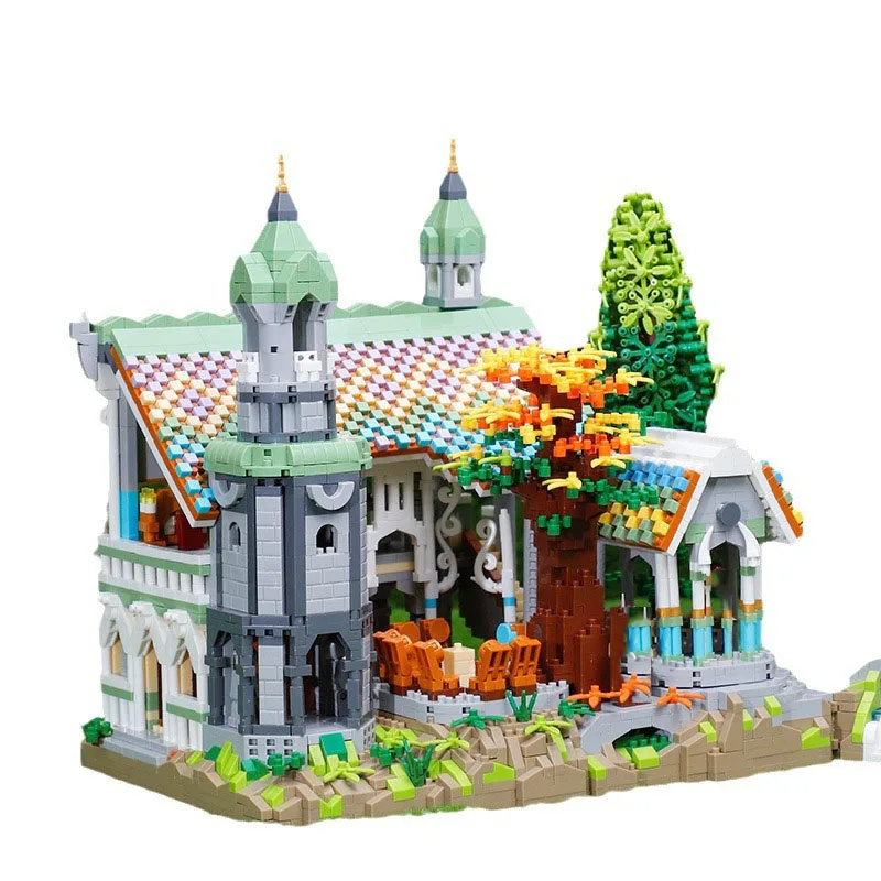 Creative Street View Nanobricks Elf Palace Micro Diamond Block Movie Architecture Building Brick Figures Streetscape Toys