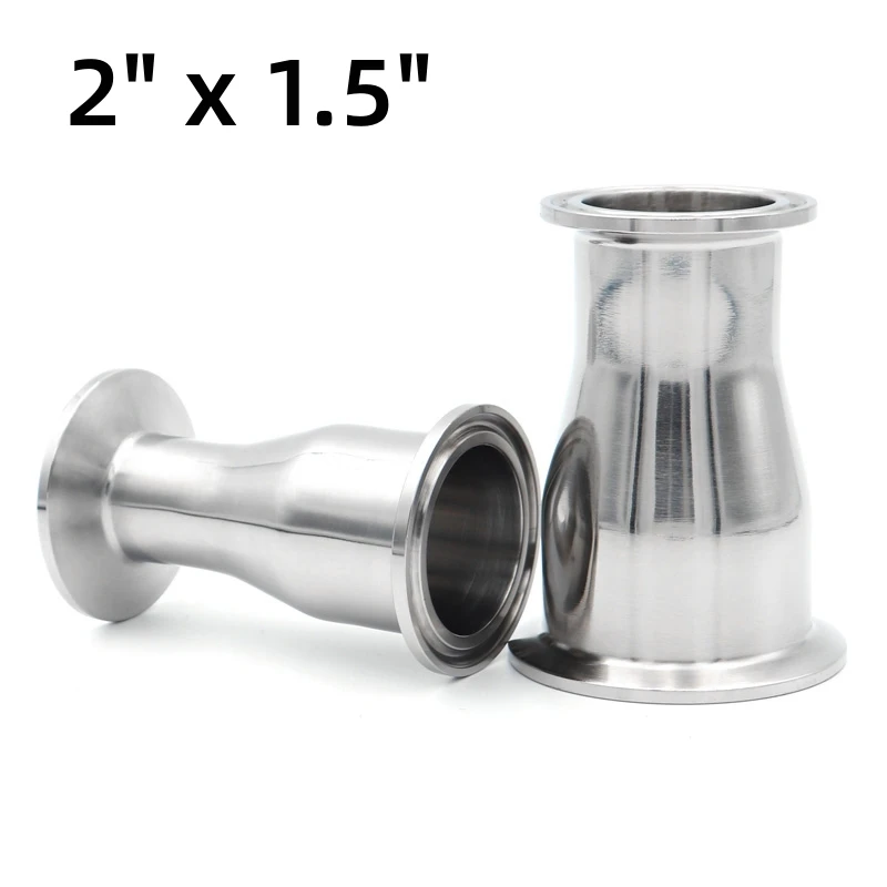 

2"x 1.5" Tri Clamp Reducer SS304/316L Sanitary Stainless Steel Pipe Fittings 38 51mm Homebrew 50.5 64mm Clean Polish