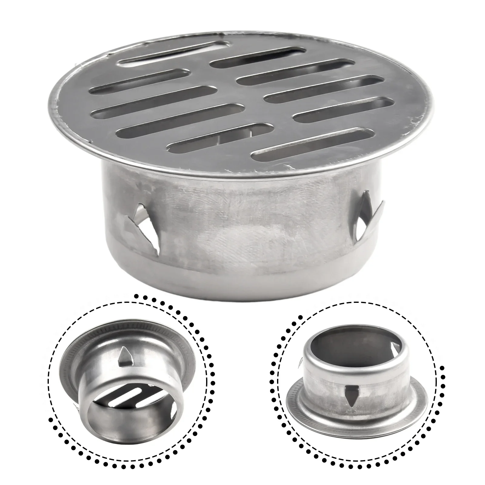 Stainless Steel Floor Drain 50-200MM Outdoor Roof Anti-Blocking Floor Drain Silver For Outdoor Drains Home Improvement Parts