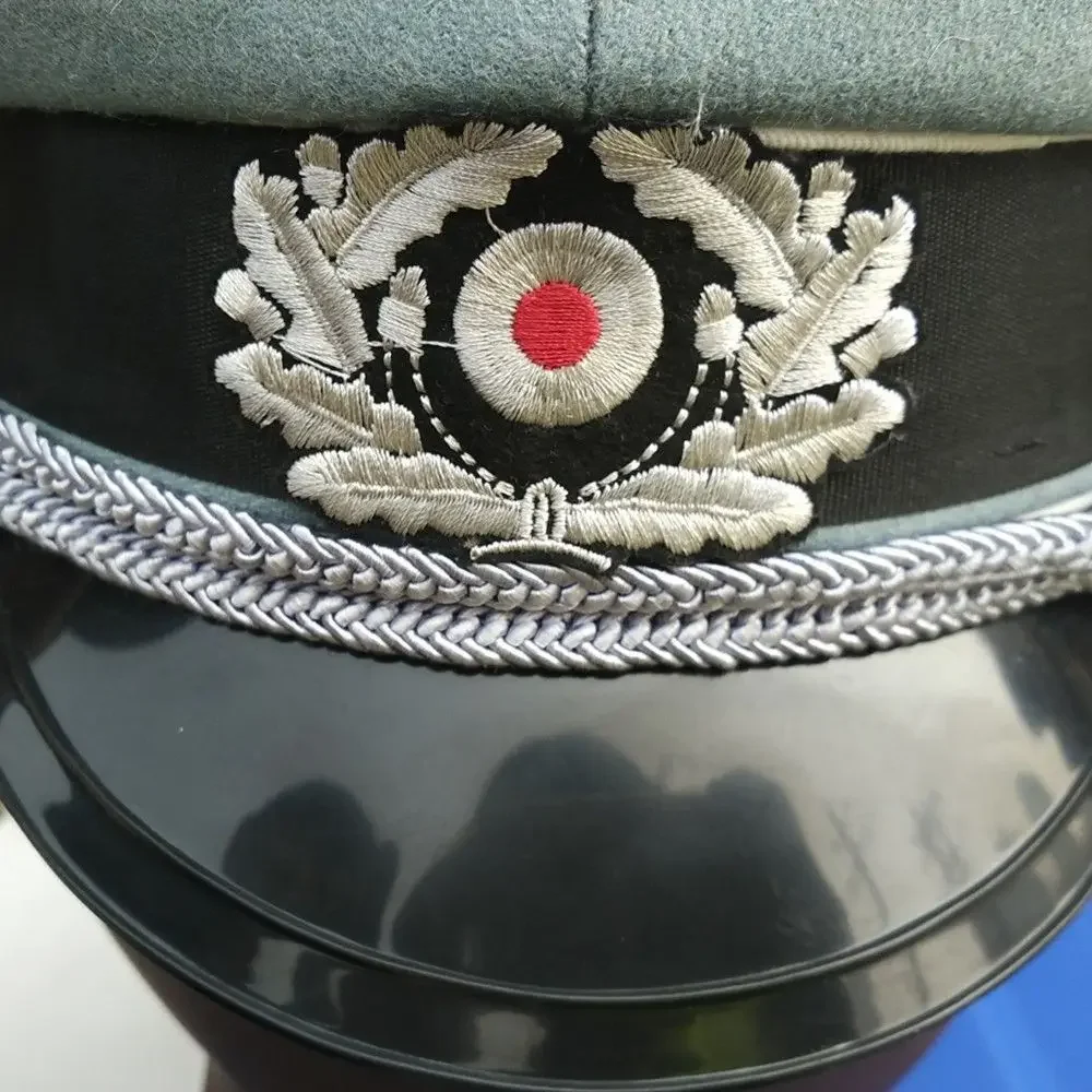 WWII GERMAN WH M36 OFFICER WOOL CRUSHER HAT classics MILITARY VISOR CAP REPRO Military WW2