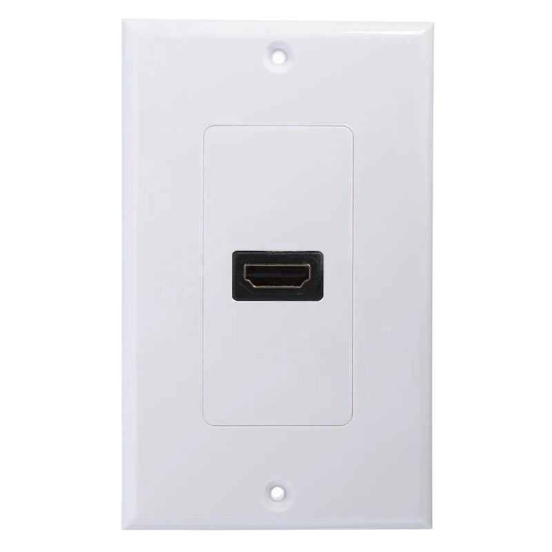 4X New 1-Port  Wall Face Plate Panel Cover Coupler Outlet Extender 3D 1080P White