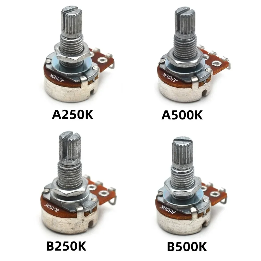 Potencjometr gitarowy 18mm Potencjometry Długość wału A250, B250, A500, B500K Głośność lub dźwięk Potencjometry do gitary elektrycznej Głośność Tone Contr