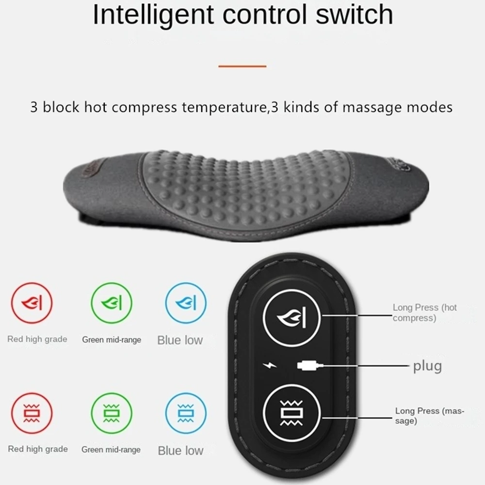3 Modes Waist Pillow Bed Sleeping Heating Vibrating Protection Pad  USB-plugged Relieve lower back pain