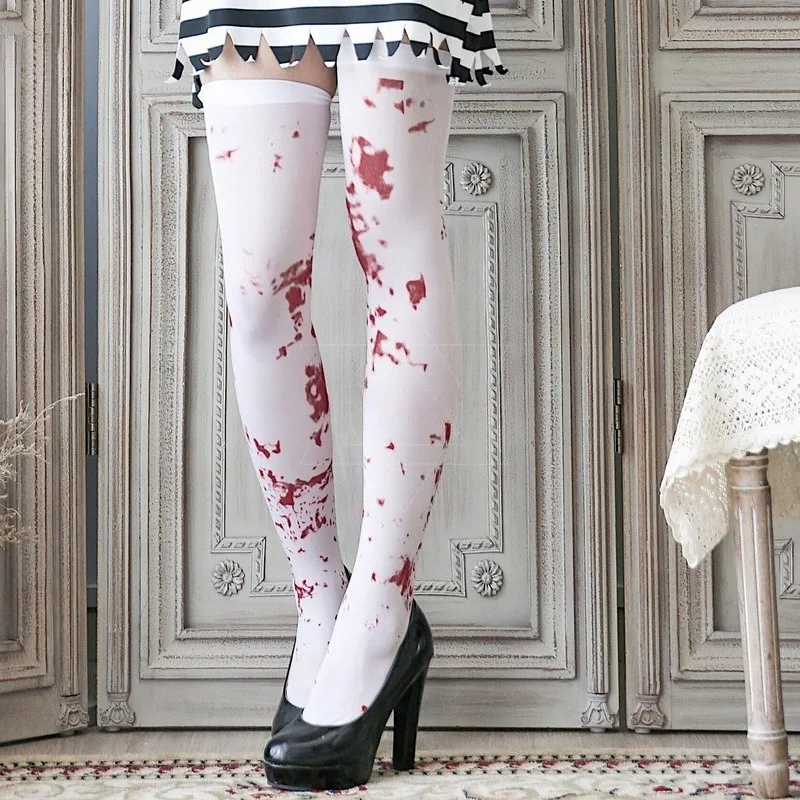 

Halloween Accessories Props Blood Socks Thigh Makeup Ball Stockings Easter Cosplay Stockings