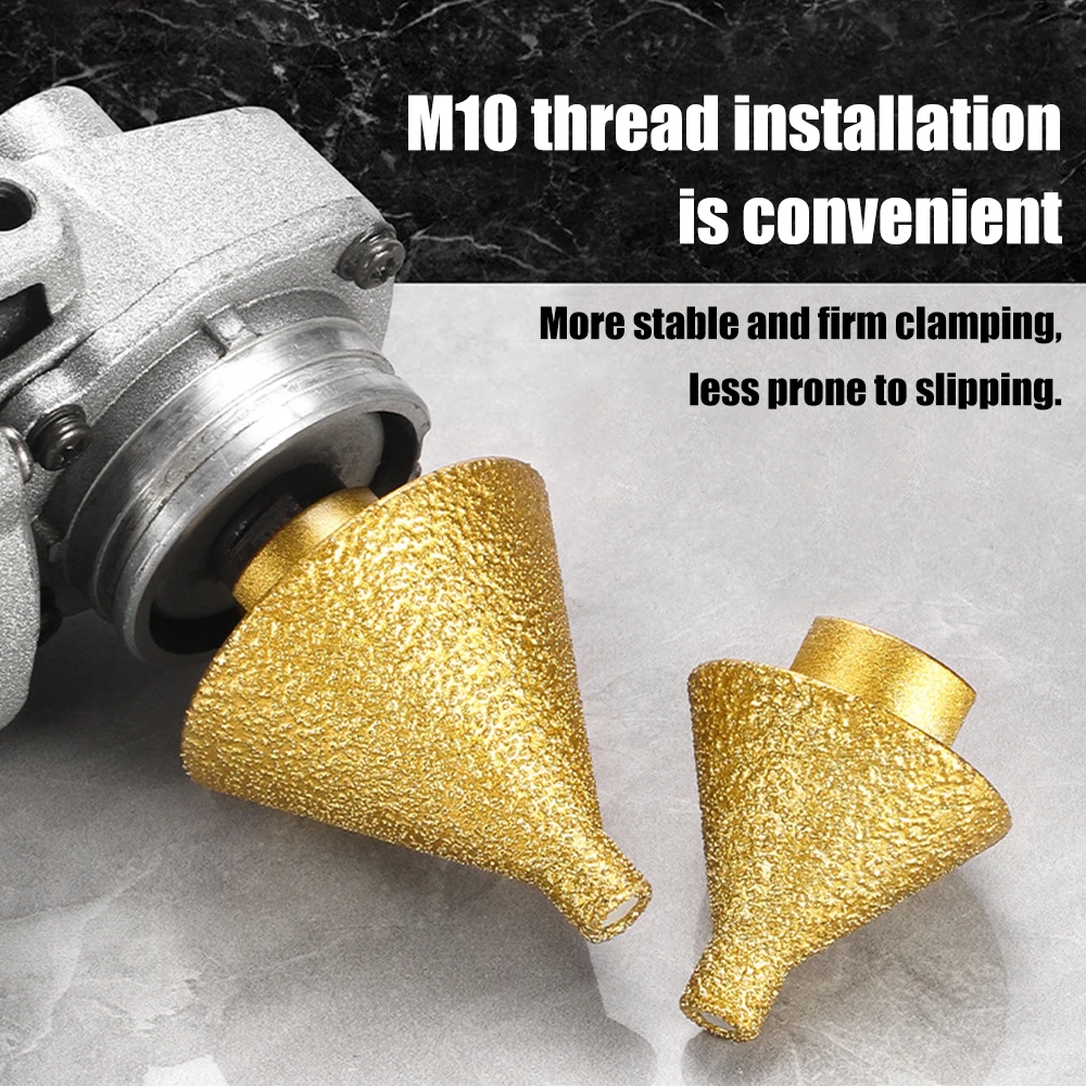 M10 Thread Diamond Beveling Chamfer Bit For Shaping in Granite Marble Tile Ceramic Holes Trimmingand Cleaning