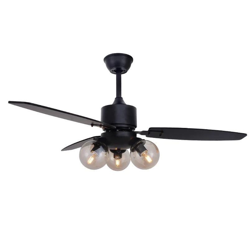 Zhongshan Modern Nordic Creative Glass Lamp With Remote Control Bedroom Ceiling Fan With Light 42 Inches