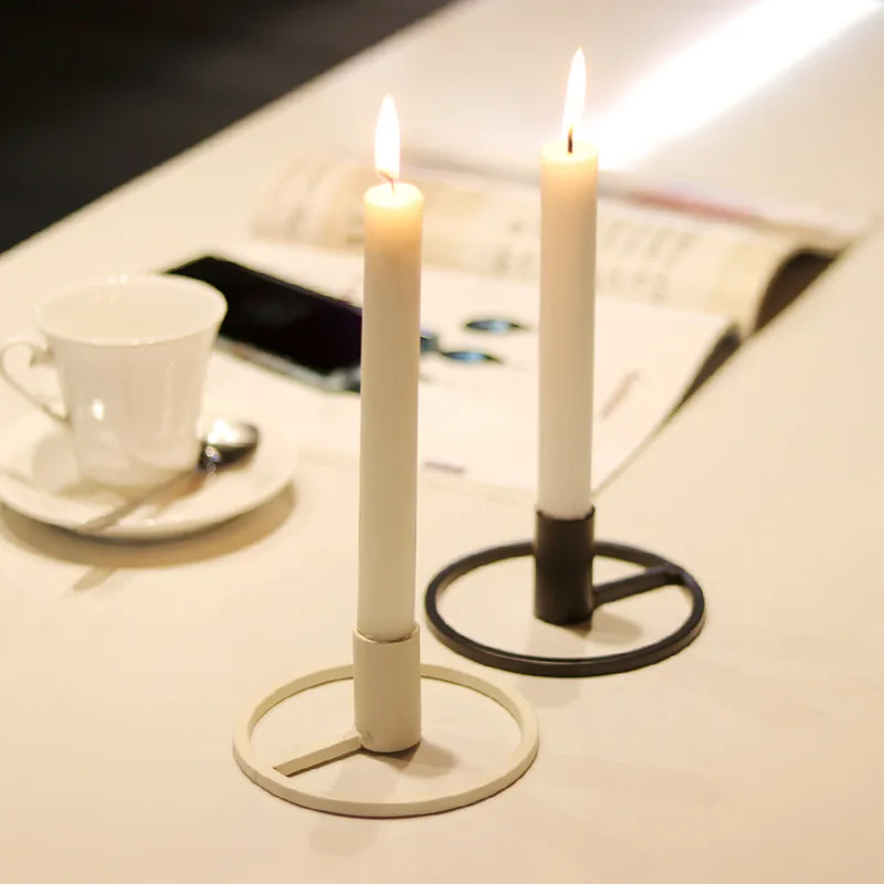Single  Metal Candle Holder Creative Ornaments Nordic Romantic Candlelight Dinner Props Iron Candle Holder view 5