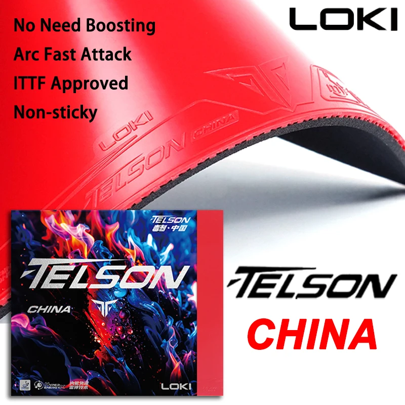 

LOKI TELSON CHINA Резиновая простыня для настольного тенниса Нелипкие шипы Нет необходимости Подвивает ракетку для настольного тенниса Резиновая дуга Быстрая атака ITTF