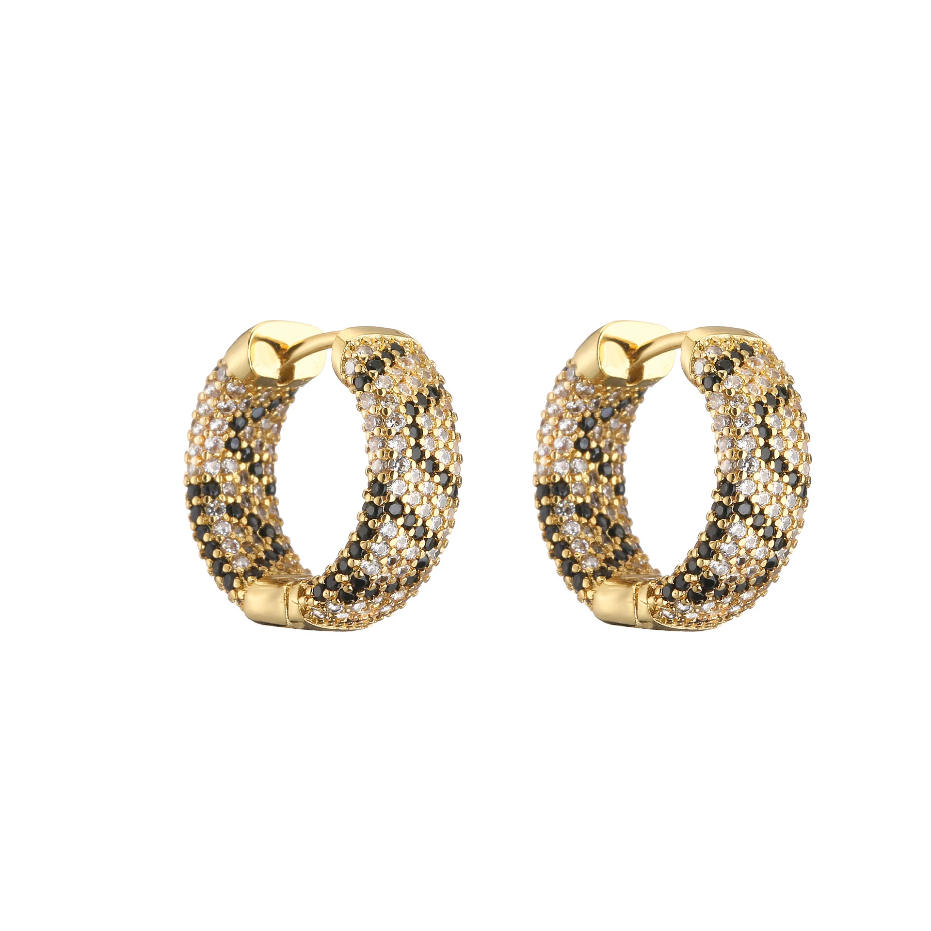 HECHENG, Damen-Ohrringe mit Leopardenmuster und Diamanten, sexy Lady, zarte Ohrringe – Detail 12