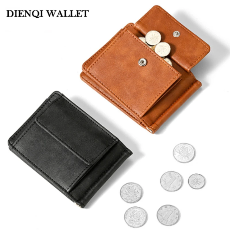 Men's Wallet Coin Purse RFID Blocker Bifold Slim Thin Credit Card Holder ID Card Case Money Clip Minimalist Front Pocket Wallets