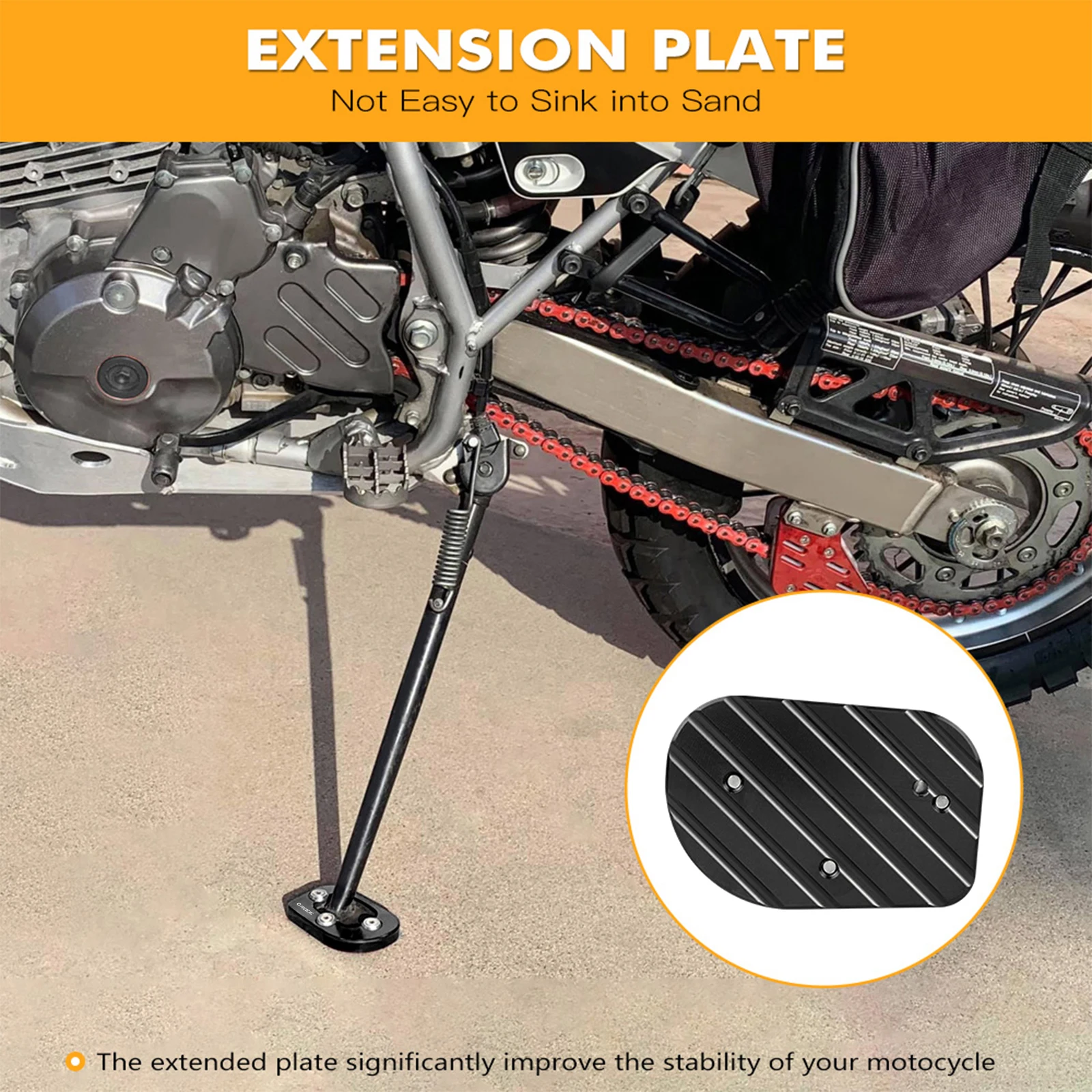 For 1993-2021 2022 2023 2024 Honda XR650L Aluminum Kickstand Side Stand Pad Extension Enlarged Footpad XR 650L Accessories