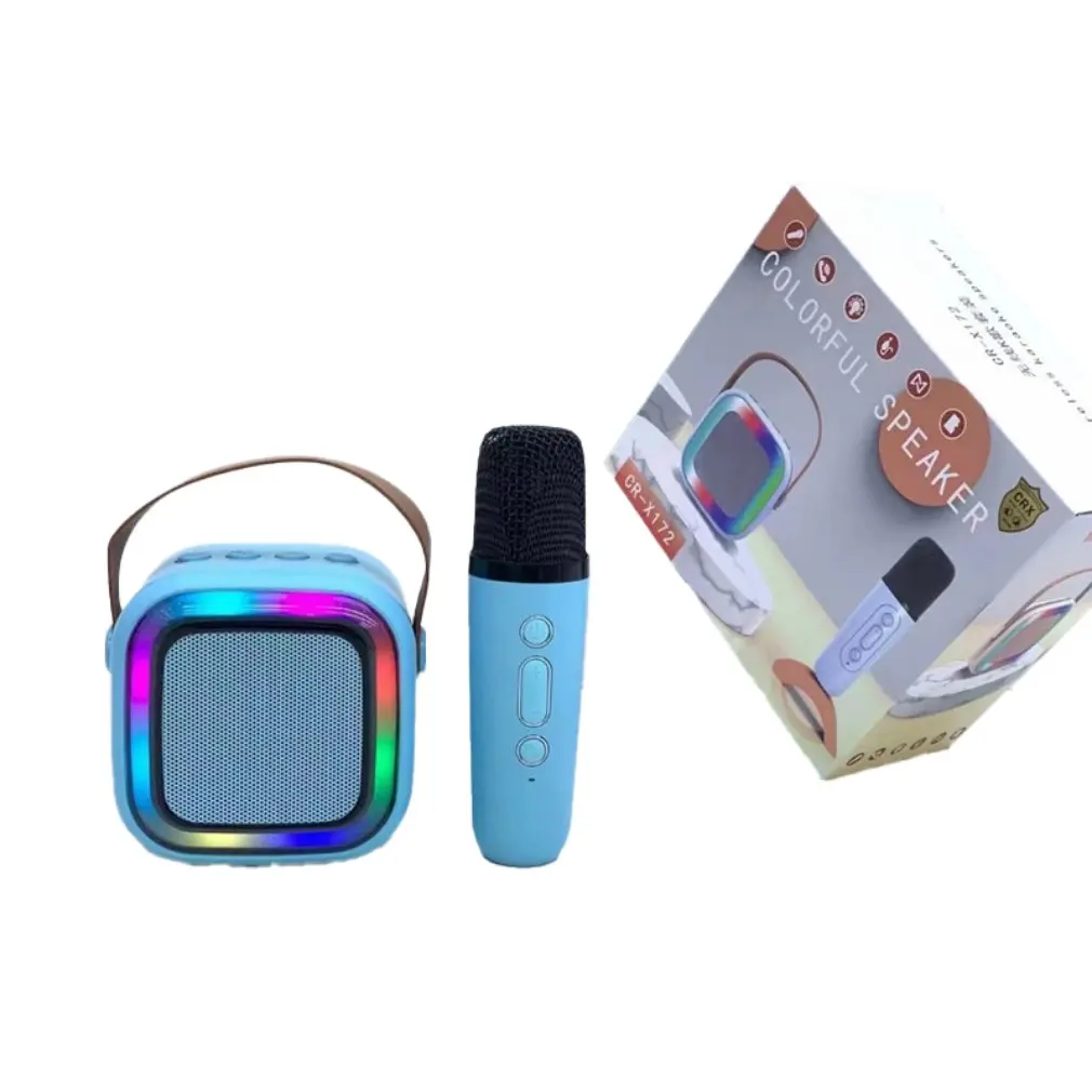 K1 Dual Microphone Karaoke Bluetooth Speaker RGB Light one 5W Speakers Sound Subwoofer Boombox Support Multiple Input Modes