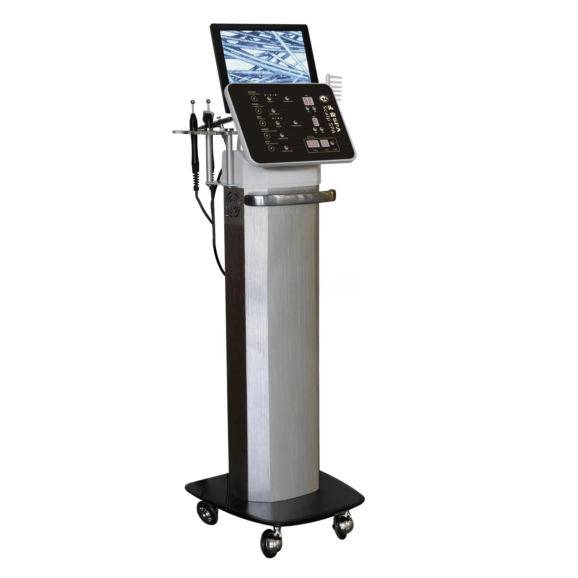 

Hair Massager Scalp Treatment Machine Mist Spray High Frequency Analyzer Ultrasonic Spa