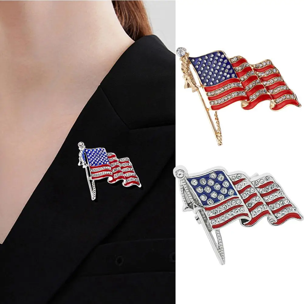 American Flag Brooches Independence Day Enamel Badge Pin Metal Pins Accessories Brooch Gifts Jewelry Commemorate B5n7