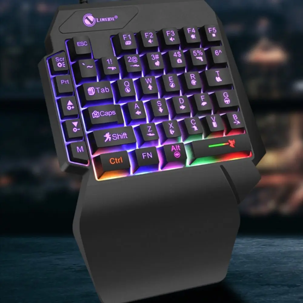 Single Handed Numpad Mini One Handedly Keyboard USB Ultra-slim Single Hand Keyboard Wired 35 Keys Gaming Keyboard Laptop