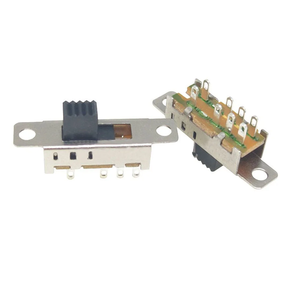 10 pz SS23E04 doppio interruttore a levetta 8 pin 3 file 2P3T DP3T maniglia alta 5mm interruttore a scorrimento piccolo interruttore di alimentazione