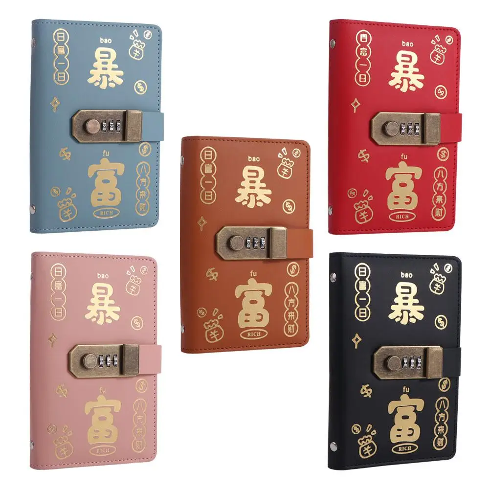 50 ورقة توفير المال الموثق المحمولة بولي Leather الجلود مخطط المنظم التوفير كتيب المغلفات النقدية الميزانية الموثق مع قفل #3