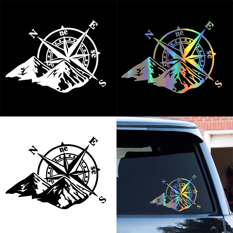 Compass car sticker reflective body sticker Compass direction prompt car sticker