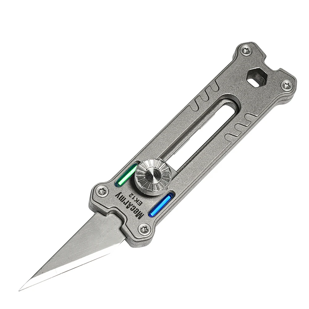 MecArmy EK12 Titanium Mini Keychain Utility Knife Adjustable Knife Portable Cutter knife TC4 Titanium Mini Keychain knife