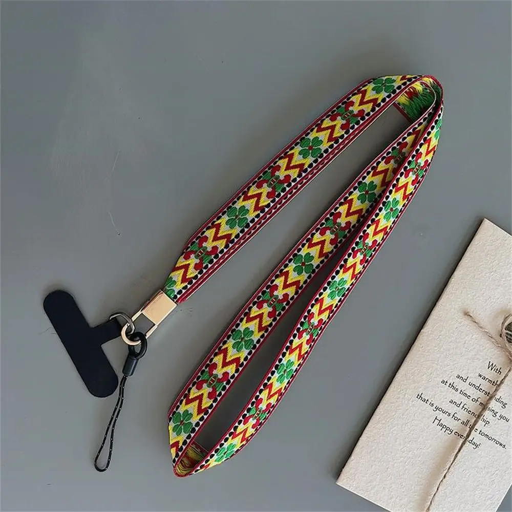 Universelles Cross-Body-Handy-Lanyard im Ethno-Stil, fortschrittliche Handykette, Stickerei, breiter Handy-Gurt für Damen und Mädchen