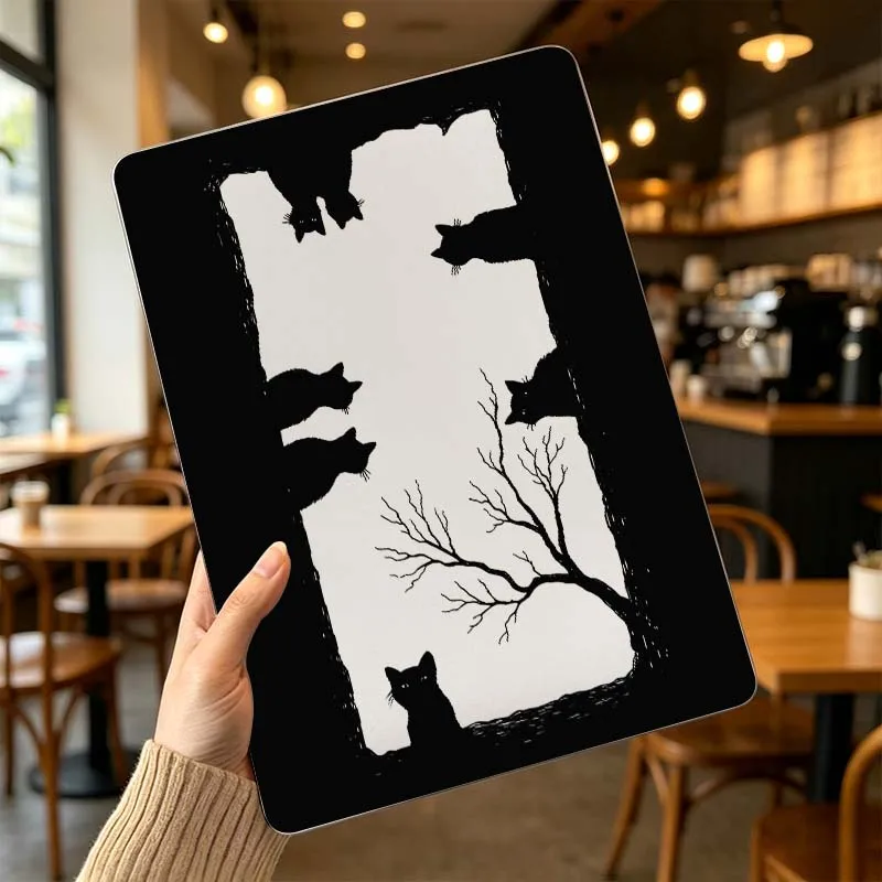 Creative Black Cat For Apple MacBook Air Pro 13.3 14.2 15.3 11.6 12 16 13 inch Laptop Protective Case Hard Shell Cover
