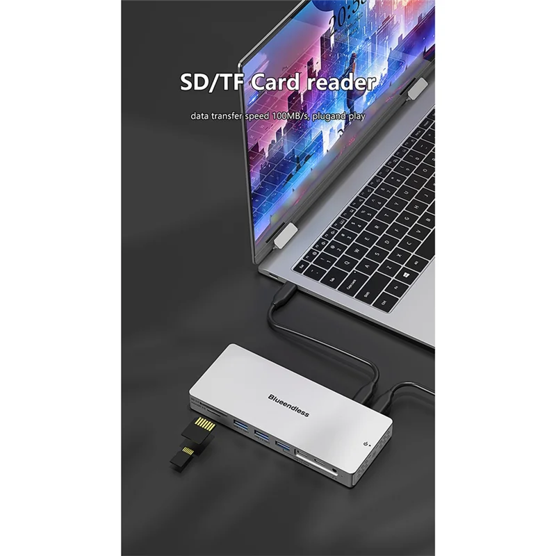 station-d'accueil-efficace-blueendless-14-en-1-multifonction-resolution-hd-4k-60hz-transfert-usb-32-station-d'accueil-10gbps