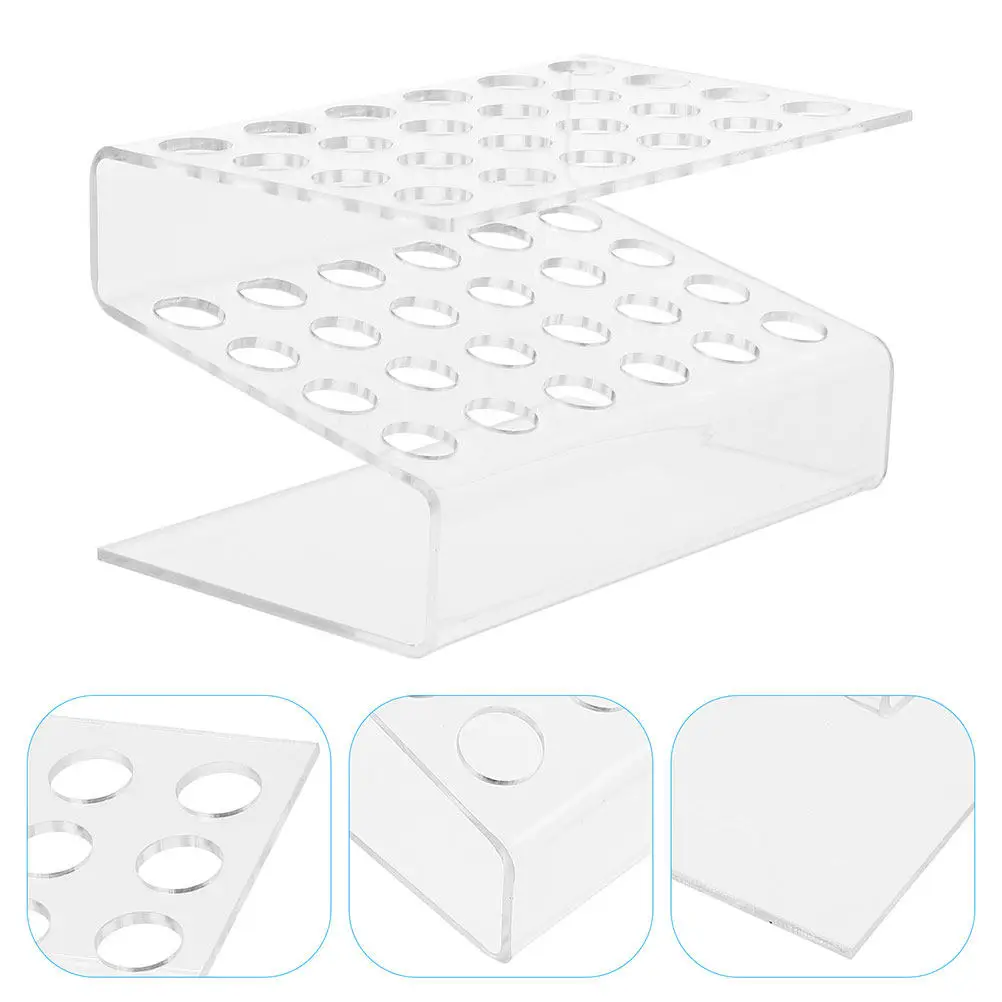 

2Pcs Sleek Clear Acrylic Pen Stand 24 Slot Space Saving Desktop Organizer for Pencils Pens Brushes Lip Liners Eyebrow Pencils