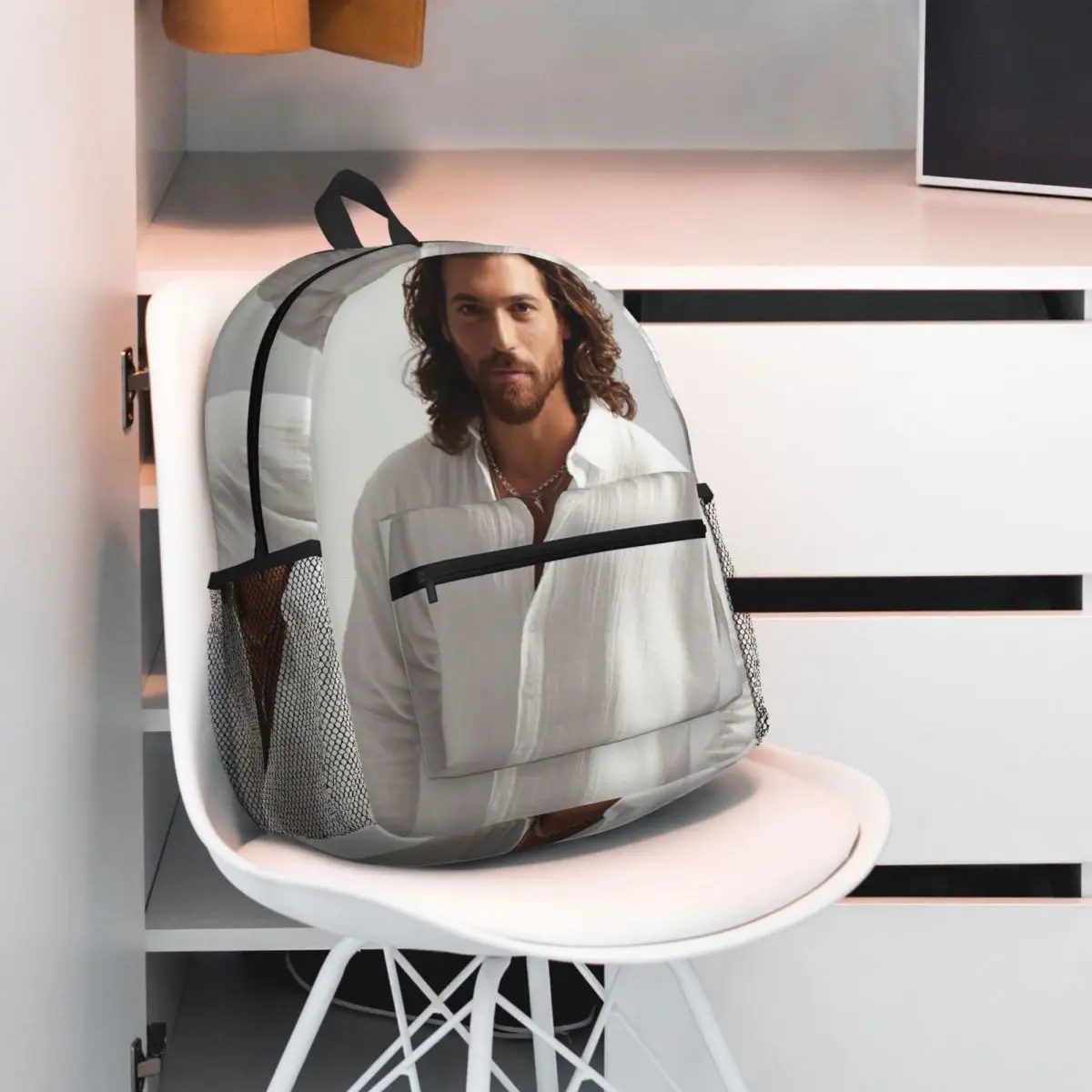 Actor Can Yaman Photo Backpack Daypack Large Capacity Boys Girls BookBag School Bag Shoulder Bags for Men Women