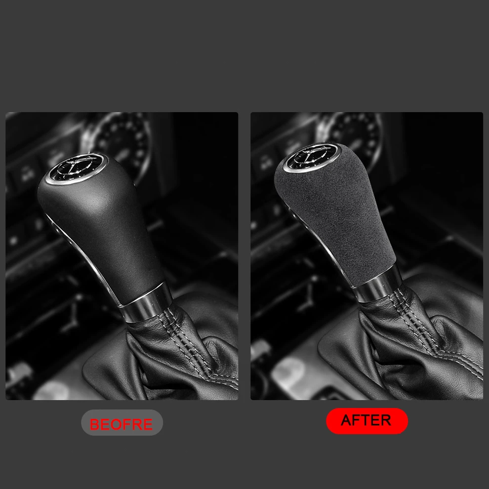 For Mercedes Benz W169 W203 W204 W211 W212 W461 W463 GLS X166 GLK X164 2009-2011 Italian Suede Overlay Gear Shift Knob Cover