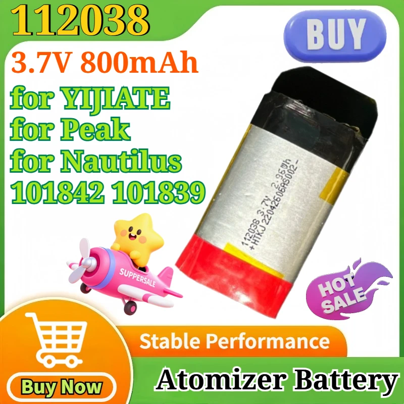 

2-5pcs New 112038 3.7V 800mAh for YIJIATE for Peak for Nautilus 101842 101839 Rechargeable Li-ion Battery Pack Atomizer Battery