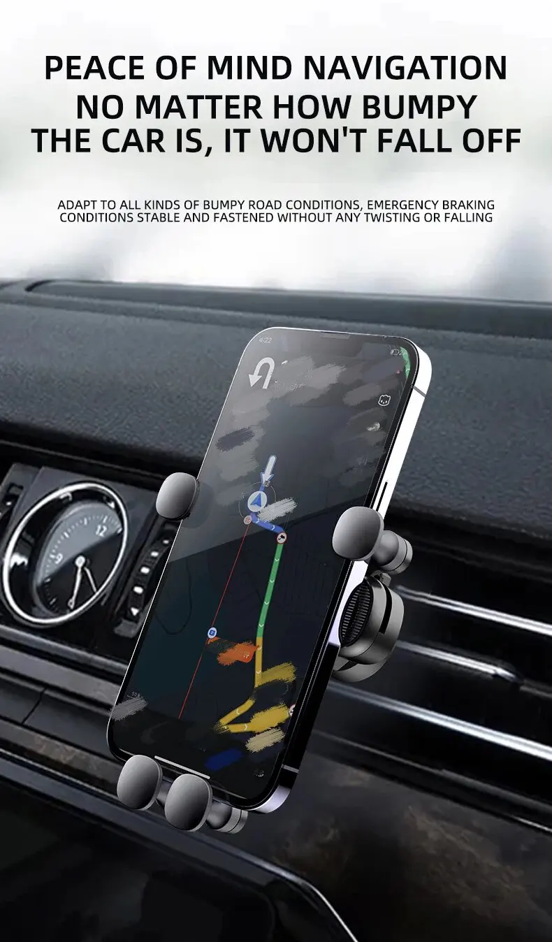 Auto-Handyhalterung für Lüftungsschlitze, universelle Handyhalterung für GPS, kompatibel mit iPhone 13/12 Pro, Xiaomi, Samsung – Detail 4