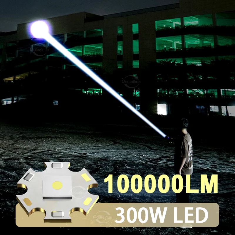 100000LM High Power LED Flashlight Super Bright Long Range 3500M Tactical Flashlights Rechargeable USB Fishing Camping Work Lamp