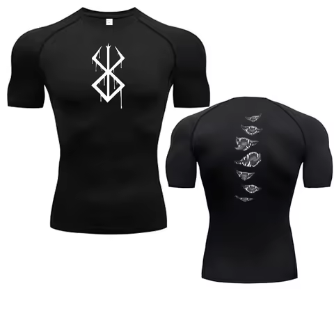 2025 Anime Berserk Men's Slim Fit T-shirt Fitness Running Tight Gym Sports Quick Dry Top T-shirt Summer