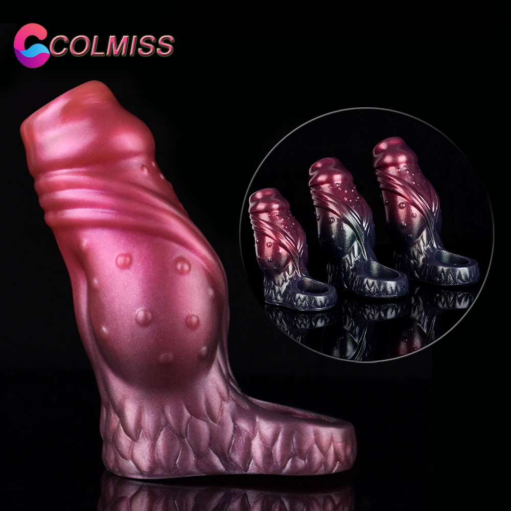 

COLMISS Reusable Penis Sleeve Extender Cock Sheath Ring Dick Enlargement Delay Ejaculation Adult Products Sex Toys For Men