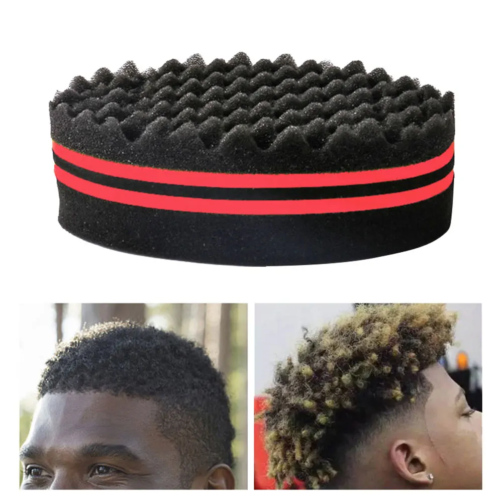 Oval Sponge Hair Brush Double Sided Twist Hair Sponge Brush Barber Curl Sponge Brushes for Natural Afro Coil Wave