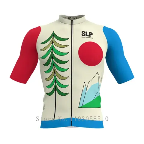 SLP Men's Summer Breathable Short Sleeve Cycling Jersey Road Bike Race Pro Tops MTB Shirt Man Bicycle Clothing Cycling Maillott