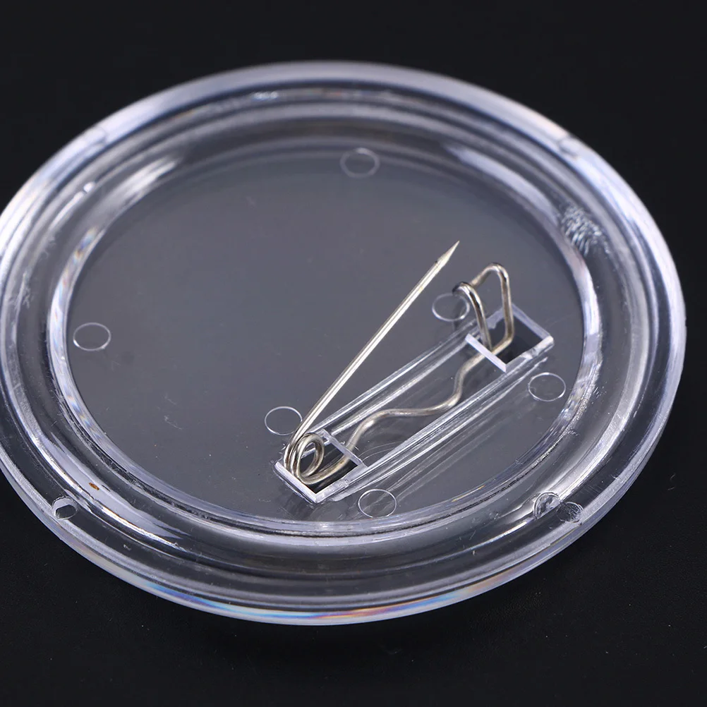 

15pc Transparent Brooch 6Cm Pin Badge For Diy Name Badges Plastic Button Decoration Craft Projects Accessories Gift