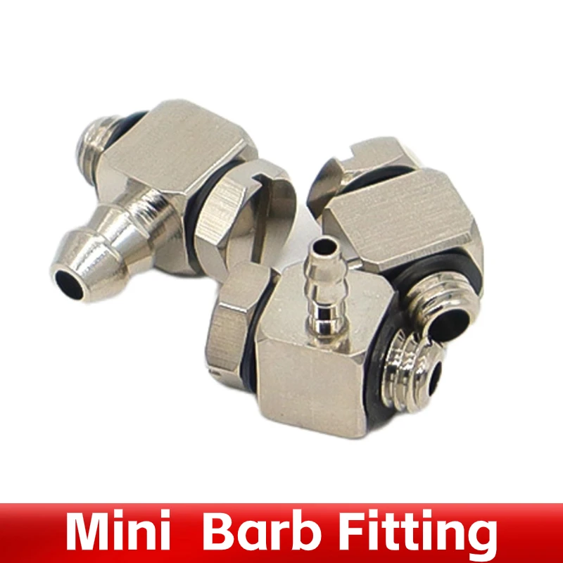 10Pcs Mini Barb Fitting Pagoda Joint M3 M4 M5 M6-Air Tube 3mm 4mm 6mm Kolanko Pneumatyczne rurki Szybkozłącze Niklowany mosiądz