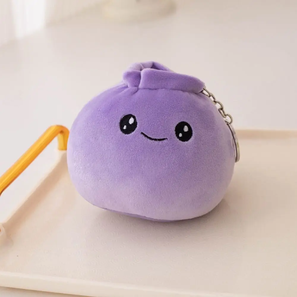 Chinese Soft Dolls Rice Bao Plush Key Holder Face Food Steamed Stuffed Bun Mini Cartoon Plush Dumplings Keychain Hanging Doll