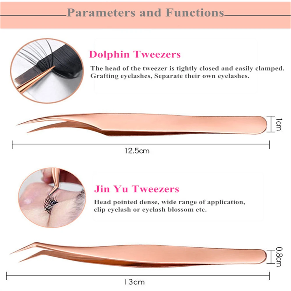 전문 스테인리스 스틸 저탄성 속눈썹 트위저, 개인 라벨 포함, 강력하고 내구성, 1 개